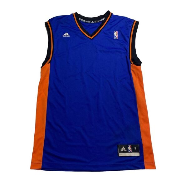 Adidas NBA Basketball Jersey Sleeveless V Neck Blue Orange Sz S - Picture 13 of 13